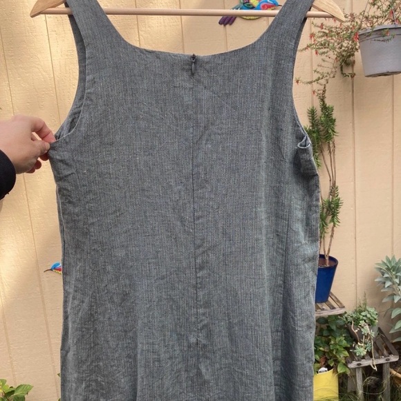 MARGARET O' LEARY San Francisco & Dublin 100% Linen Jumper Dress Medium striped - Picture 5 of 6